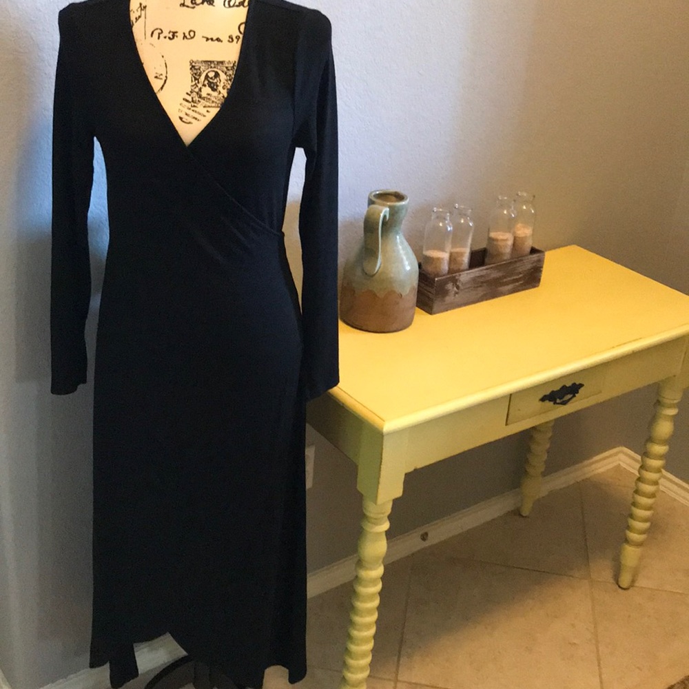 Gap black maxi wrap dress, size S
